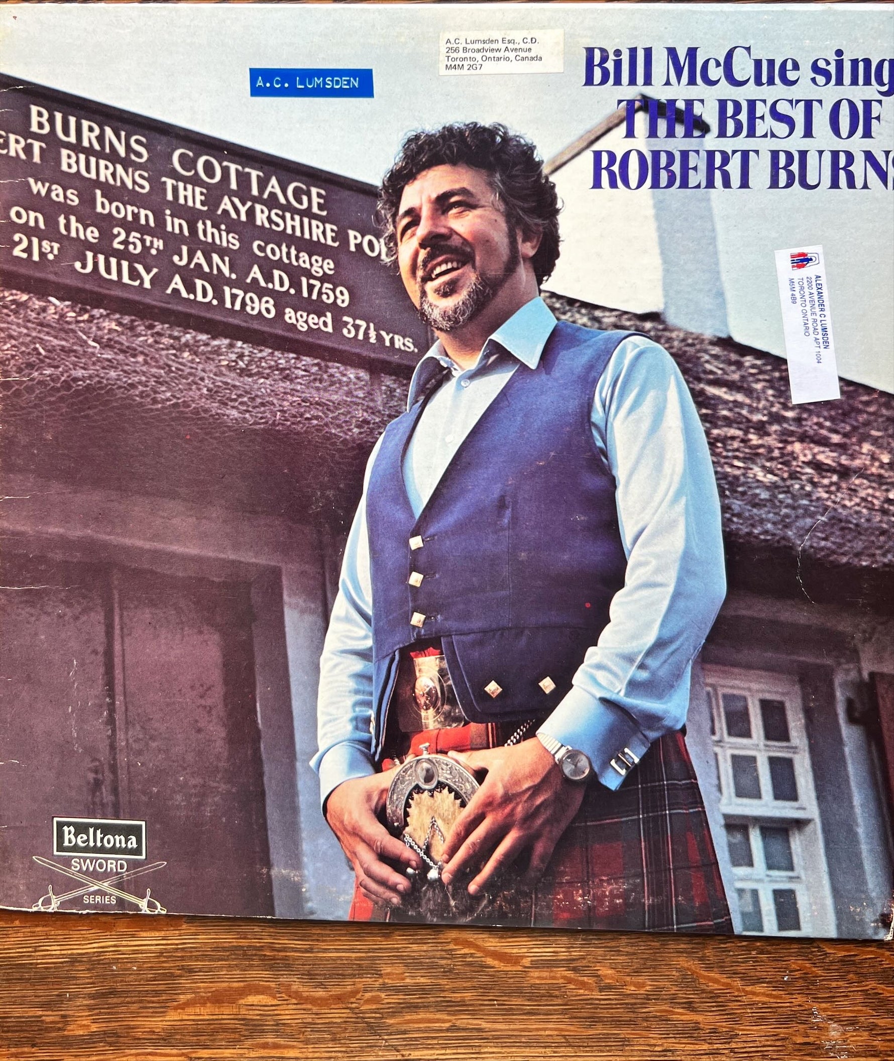 Vinyl record, Celtic Bill McCue, Front view