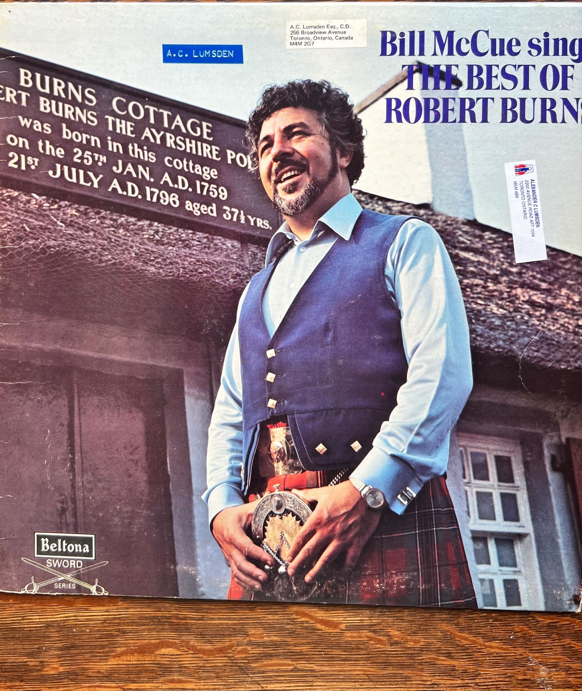 Vinyl record, Celtic Bill McCue, Front view