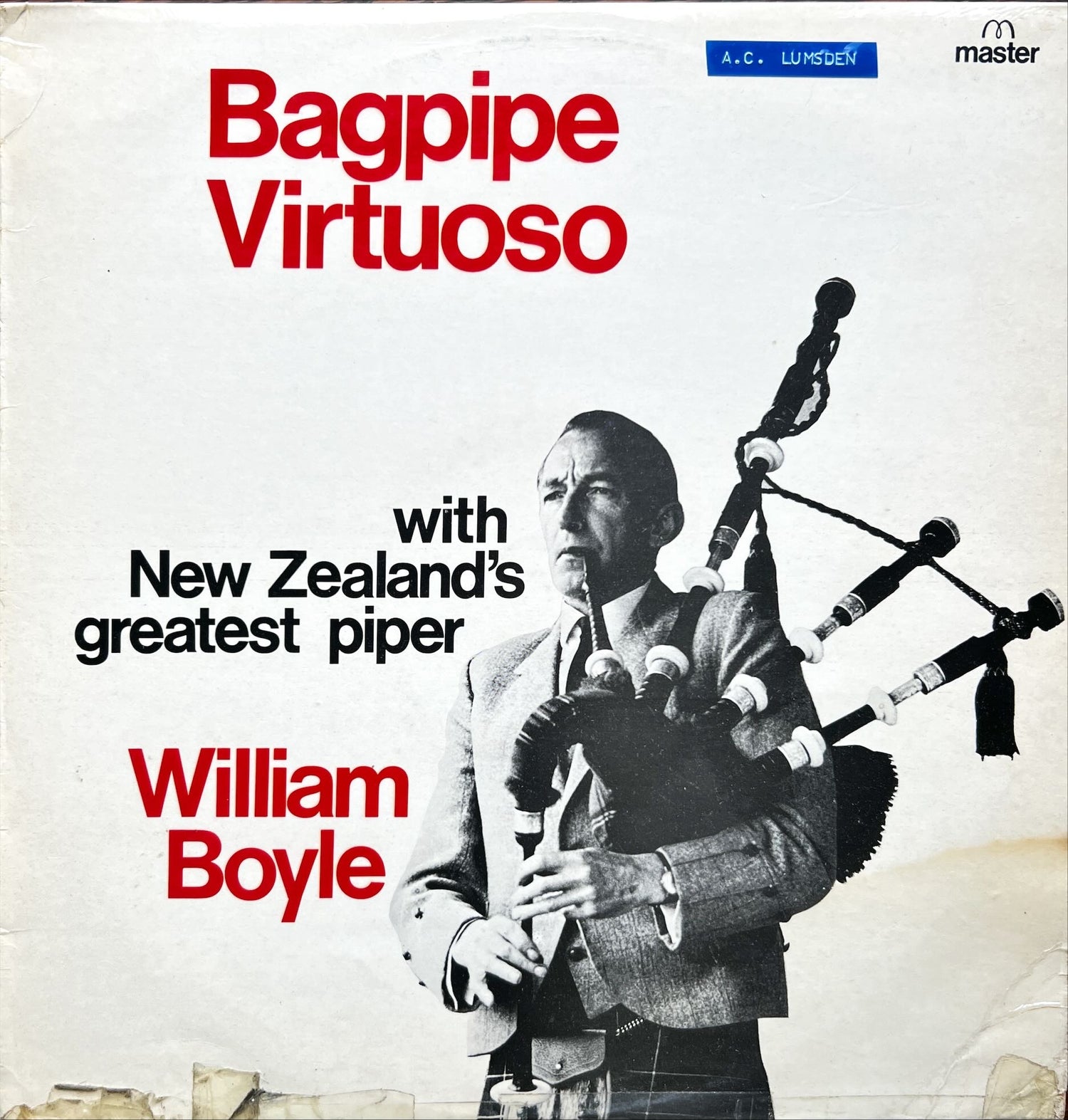 Vinyl record, Bagpipe William Boyle, Front view