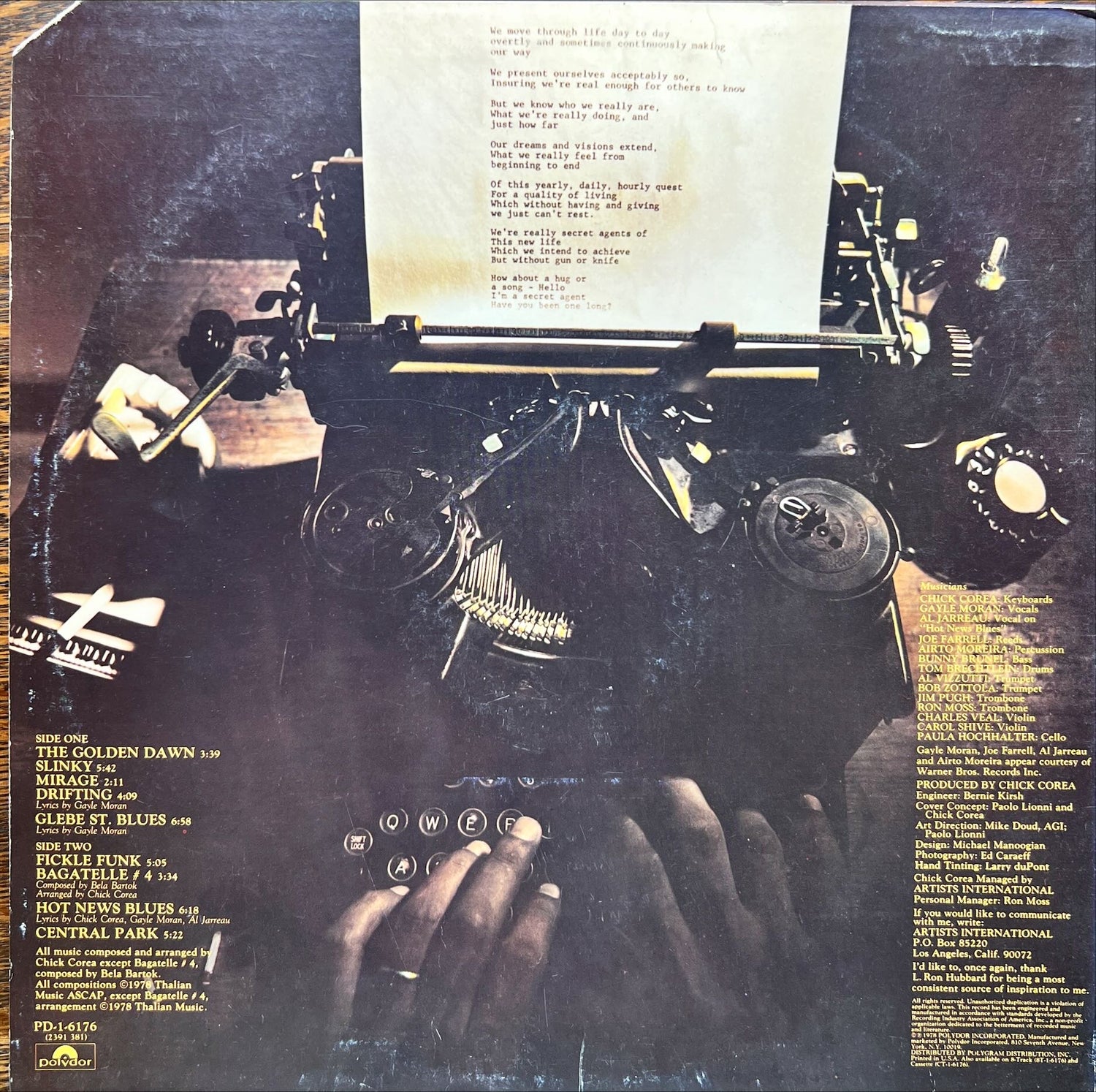 Vinyl record, Jazz Chick Cora, Back view