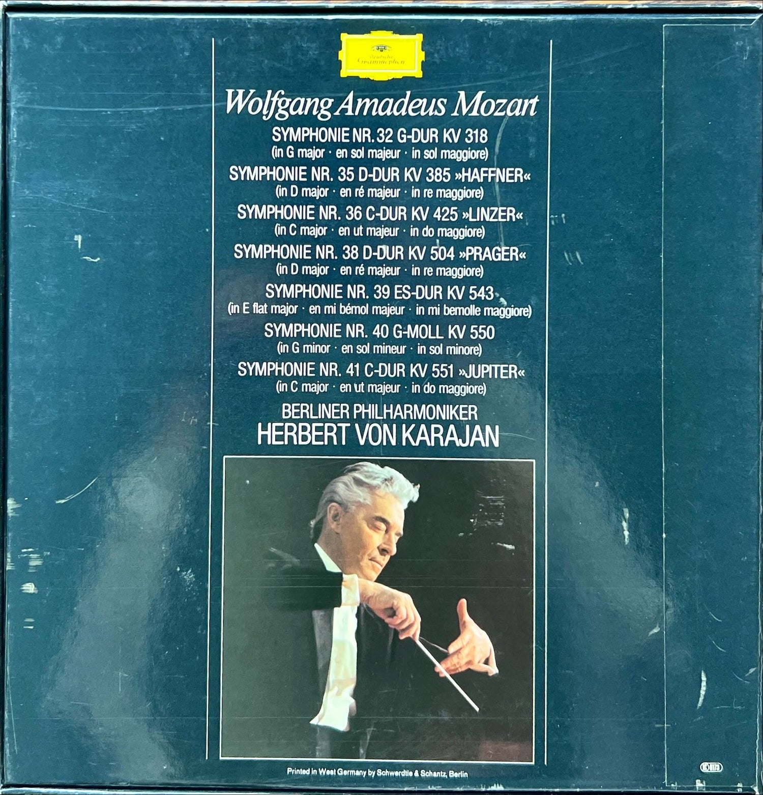 Vinyl record, Classical Mozart, Back view