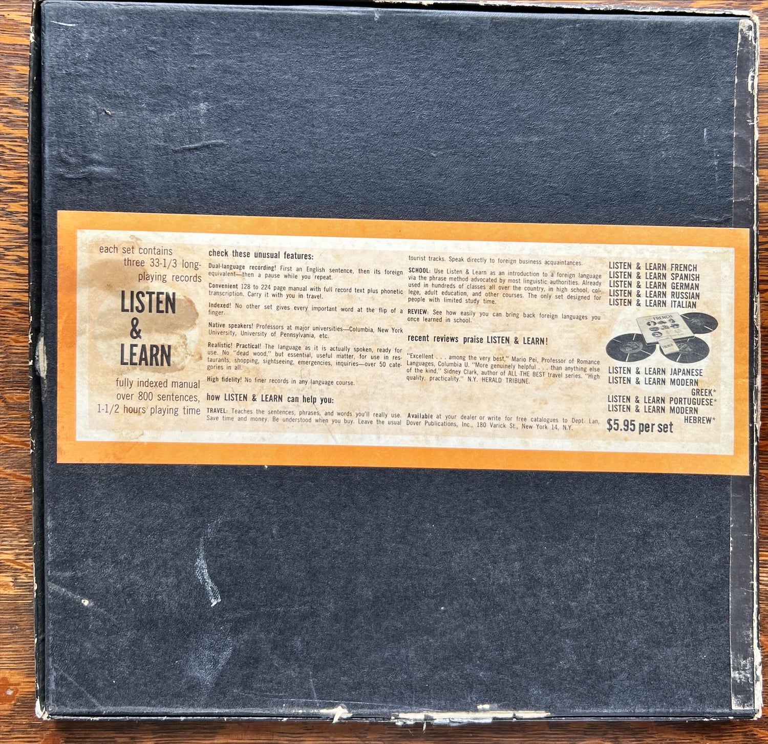Vinyl record, Education , Back view