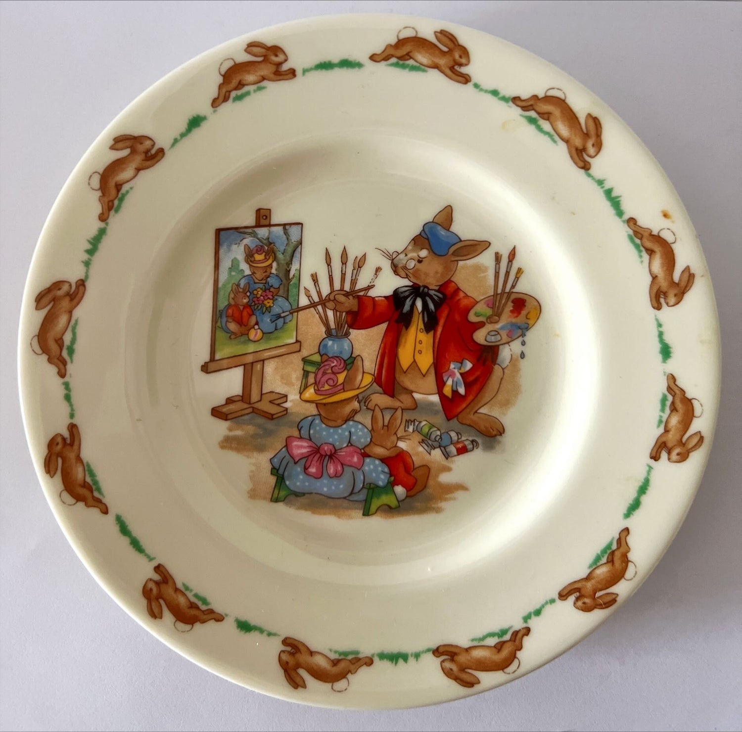 Home, Kitchenware, Bunnykin's Child's Side Plate, Royal Doulton, Front view