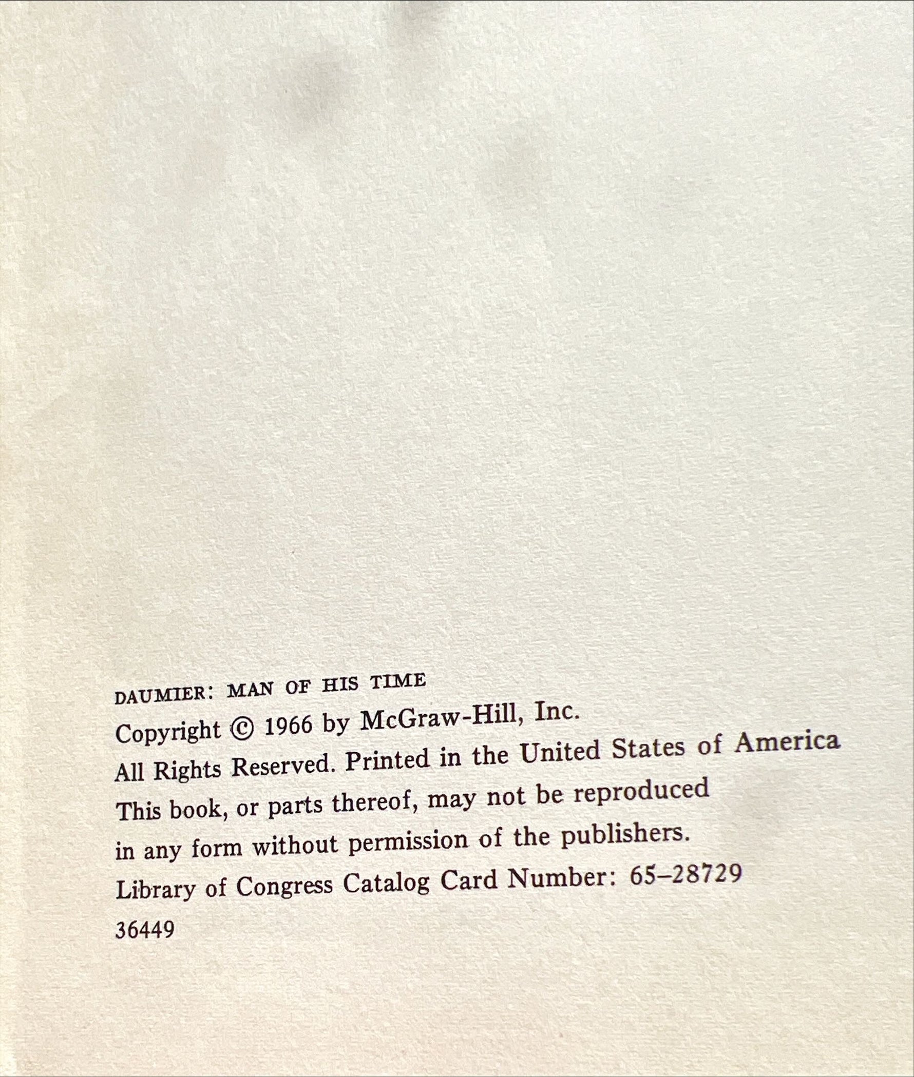 Book, Artist, Oliver W. Larkin, Daumier Man of His Time, Inside view
