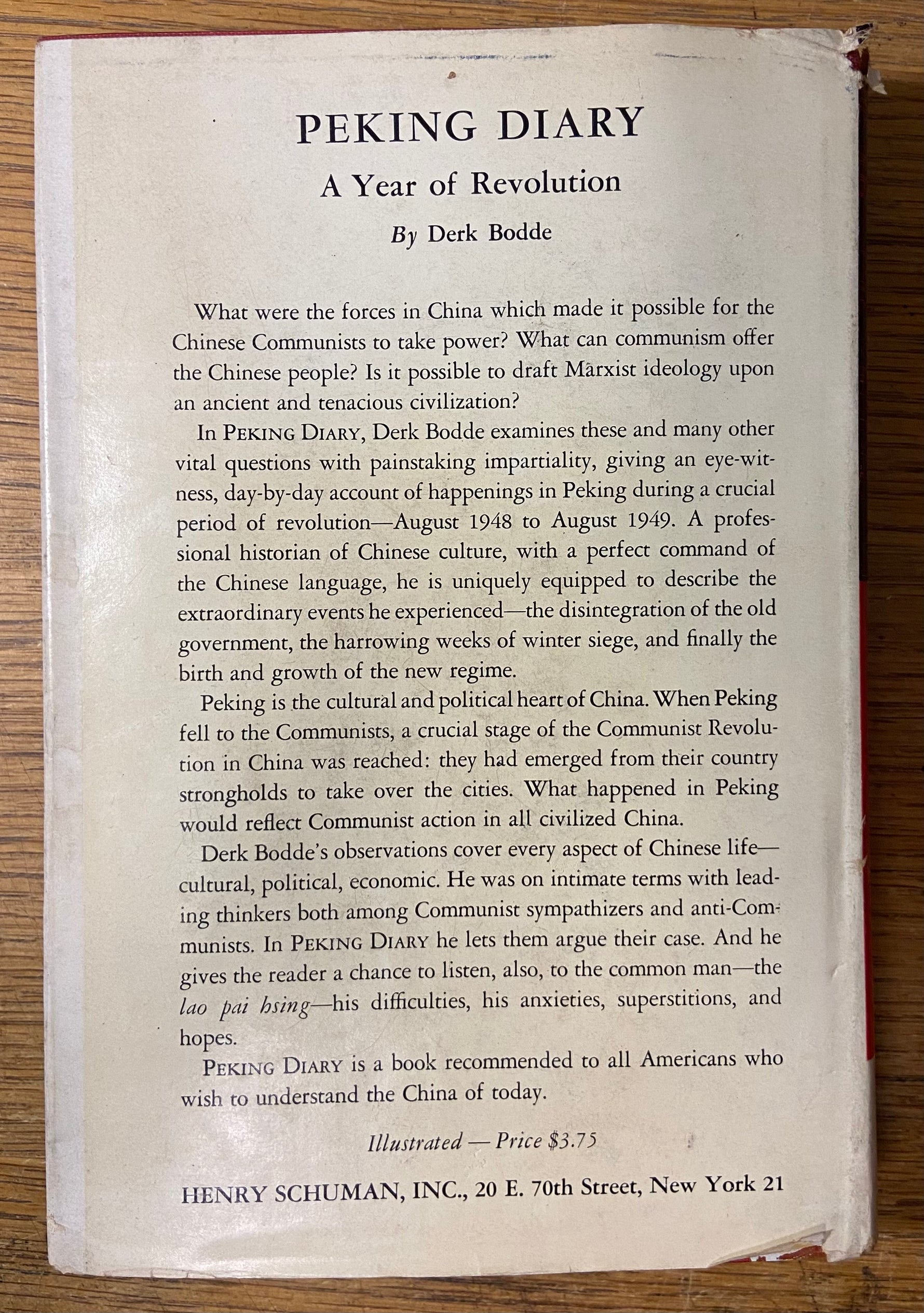Book, History, China, Robert Payne, Mao Tse-Tung: Ruler of Red China, Back view