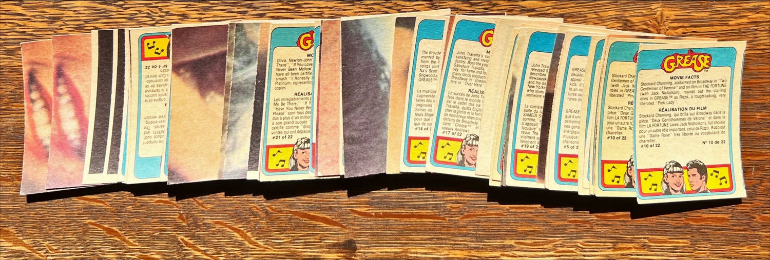 Card, Grease (The Movie) Collectible Cards from 1978, Paramount Pictures, Front view