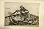 Print, Waterscape, Figures, Children, The Perry Pictures, Front view