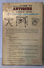 Book, Antique, Collectibles, Leslie Gross, Housewives' Guide to Antiques: How to get the most for your money when furnishing your home with Antiques, Back view