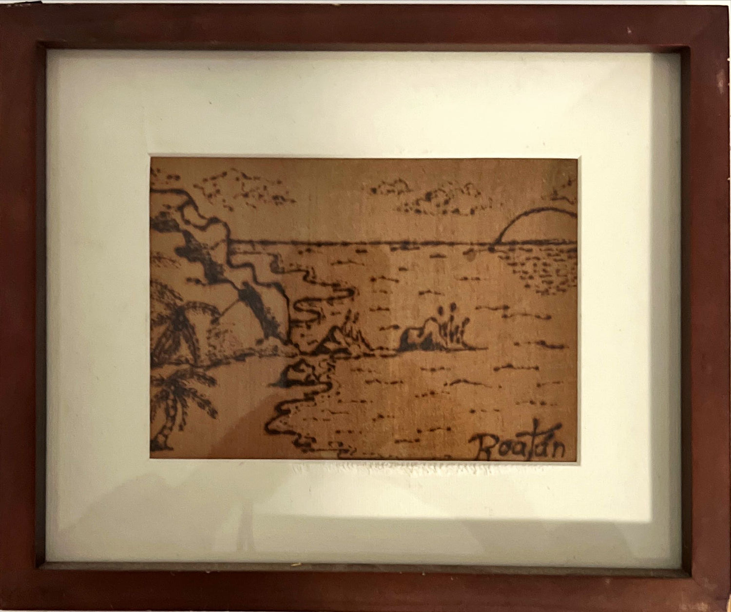 Craft work, Pyrography, Material: Wood, Roatan, Front view