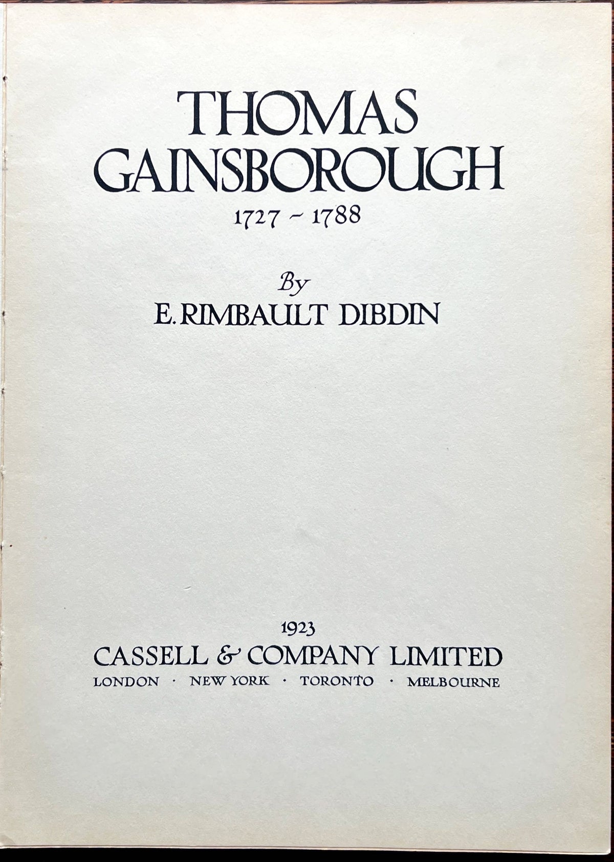 Book, Arts, Artist, E. Rimbault Dibdin, Thomas Gainsborough, 1727-1788: Master Painters of the World, Inside view