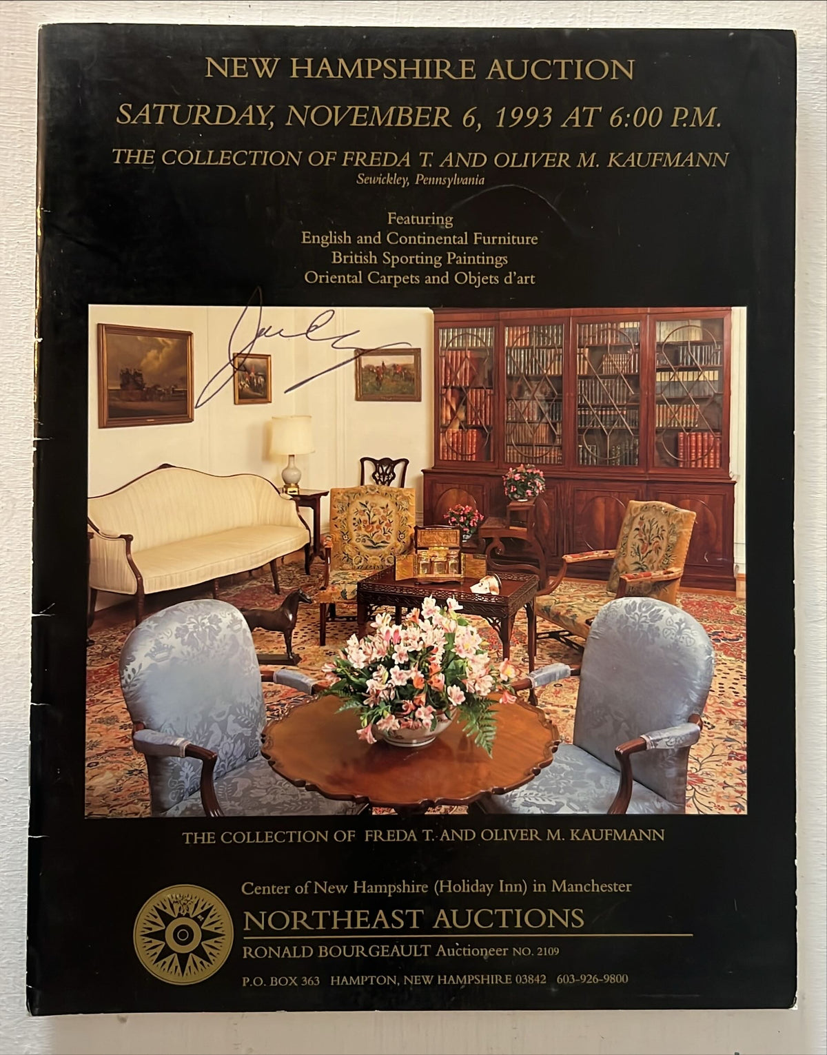 Catalogue/Reference, Antique, Collectibles, Arts, Northeast Auctions, New Hampshire Auction Featuring English and Continental Funiture British Sporting Paintings Oriental Carpets and Objets d'art. The Collection o Ferda T. and Oliver M. Kaufmann, Front view