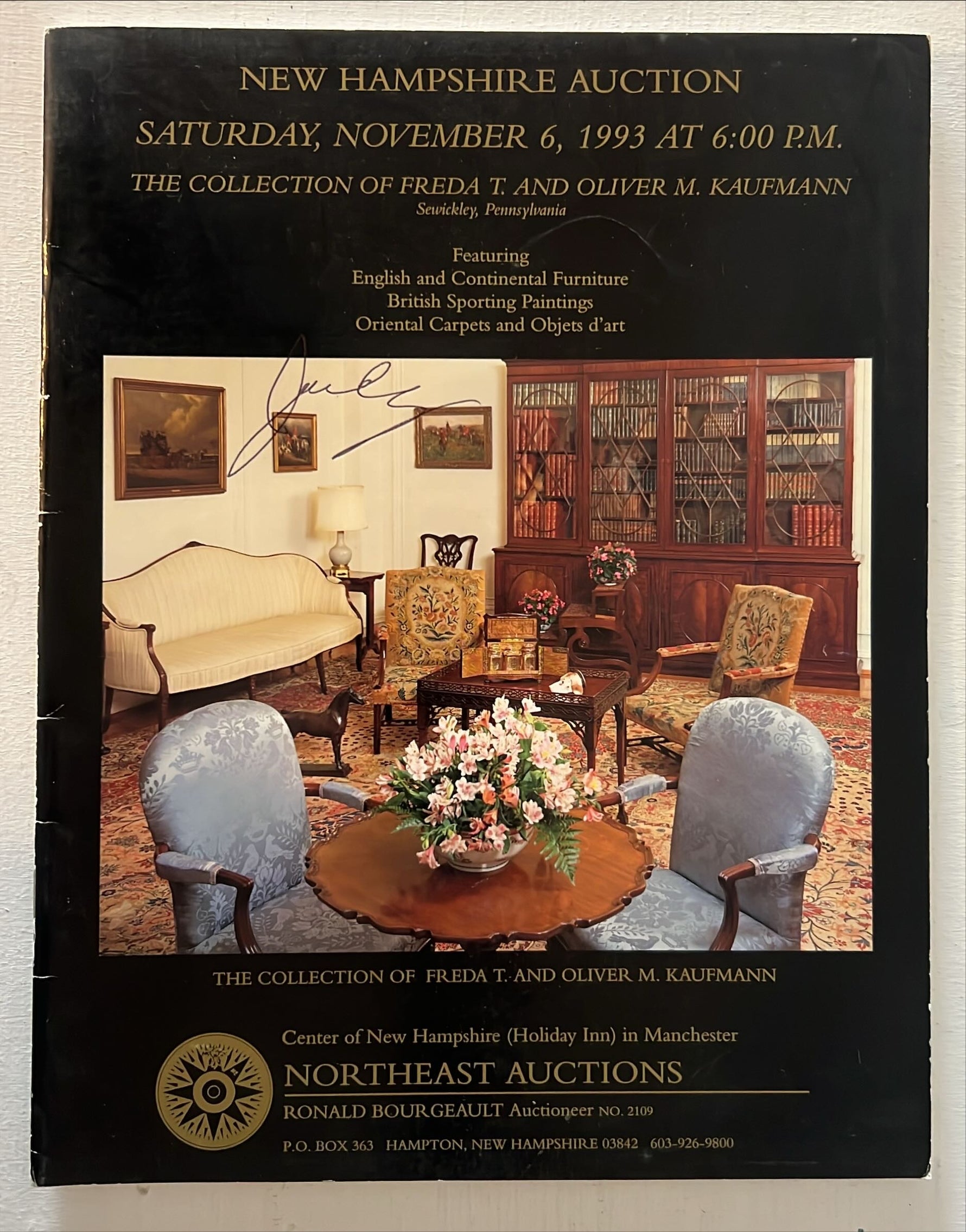 Catalogue/Reference, Antique, Collectibles, Arts, Northeast Auctions, New Hampshire Auction Featuring English and Continental Funiture British Sporting Paintings Oriental Carpets and Objets d'art. The Collection o Ferda T. and Oliver M. Kaufmann, Front view