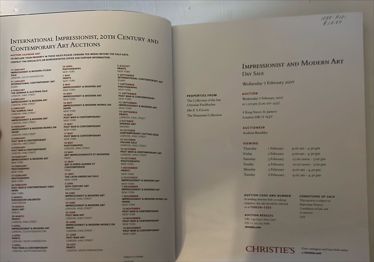 Catalogue/Reference, Modern Art, Arts, Impressionism, Christie's, Christie's London Impressionist and Mosern Art Day Sale, Inside view