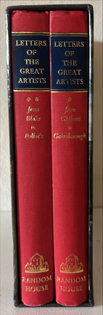 Book, Art History, Ed. Richard Friedenthal, Letters of the Great Artists. 2 Volumes.NY: Random House, 1963. Libay of Congess Number: 63-14981.Used- Good Hardcover, Front view