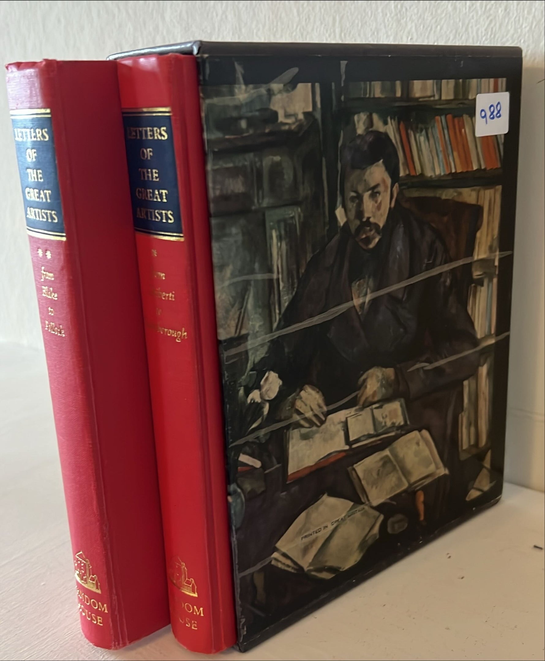 Book, Art History, Ed. Richard Friedenthal, Letters of the Great Artists. 2 Volumes.NY: Random House, 1963. Libay of Congess Number: 63-14981.Used- Good Hardcover, Side view