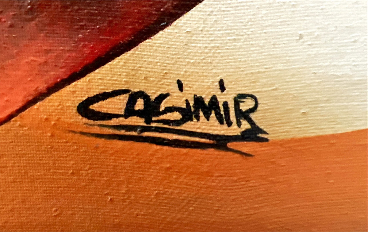 Mixed Media painting, Portrait Unknown Artist, Signature view