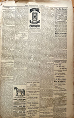 Newspaper, News, The Capital, The Fredericton Capital, Fredericton, N.B., Jun 1, 1889 – Four  Pages, Back view