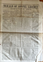 Newspaper, News, Herald of Gospel Liberty, Herald of Gospel Liberty, Newbury Port. Thursday, October 29, 1857- Two Pages, Front view
