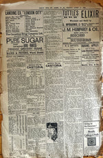 Newspaper, News, The Daily Sun, The Daily Sun, St. John, NB. Friday, June 30, 1899 – One Page, Back view