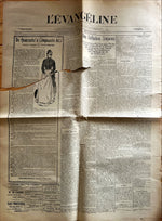 Newspaper, News, L'Evangéline, L'Evangéline Journal Hebdomadaire, Weymouth, N.E., Jeudi, 7 Novembre, 1901– Deux page, Front view