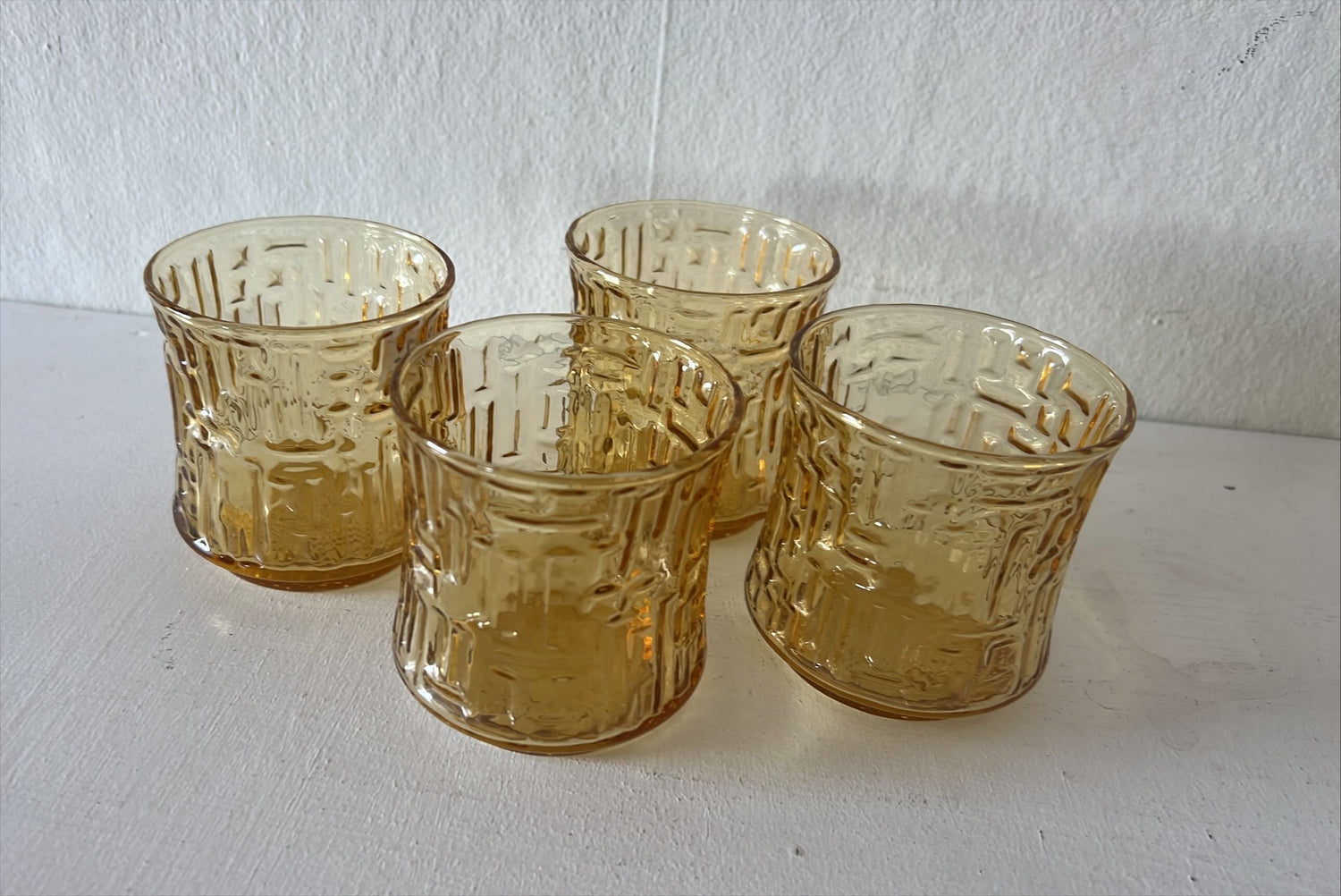 Home, Kitchenware, Glassware, 4 vintage glasses, Front view
