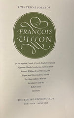 Book, Poems, Literature, Ed. Leonie Adams, The Lyrical Poems of Francois Villon, Insert view
