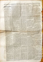 Newspaper, News, Herald of Gospel Liberty, Herald of Gospel Liberty, Newbury Port. Thursday, September 18, 1856- One Page, Back view