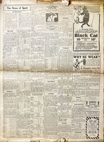 Newspaper, News, The Globe, The Globe, Toronto, Thursday, September 7, 1911 – Three Pages – With Pressed Leaves Inside, Back view
