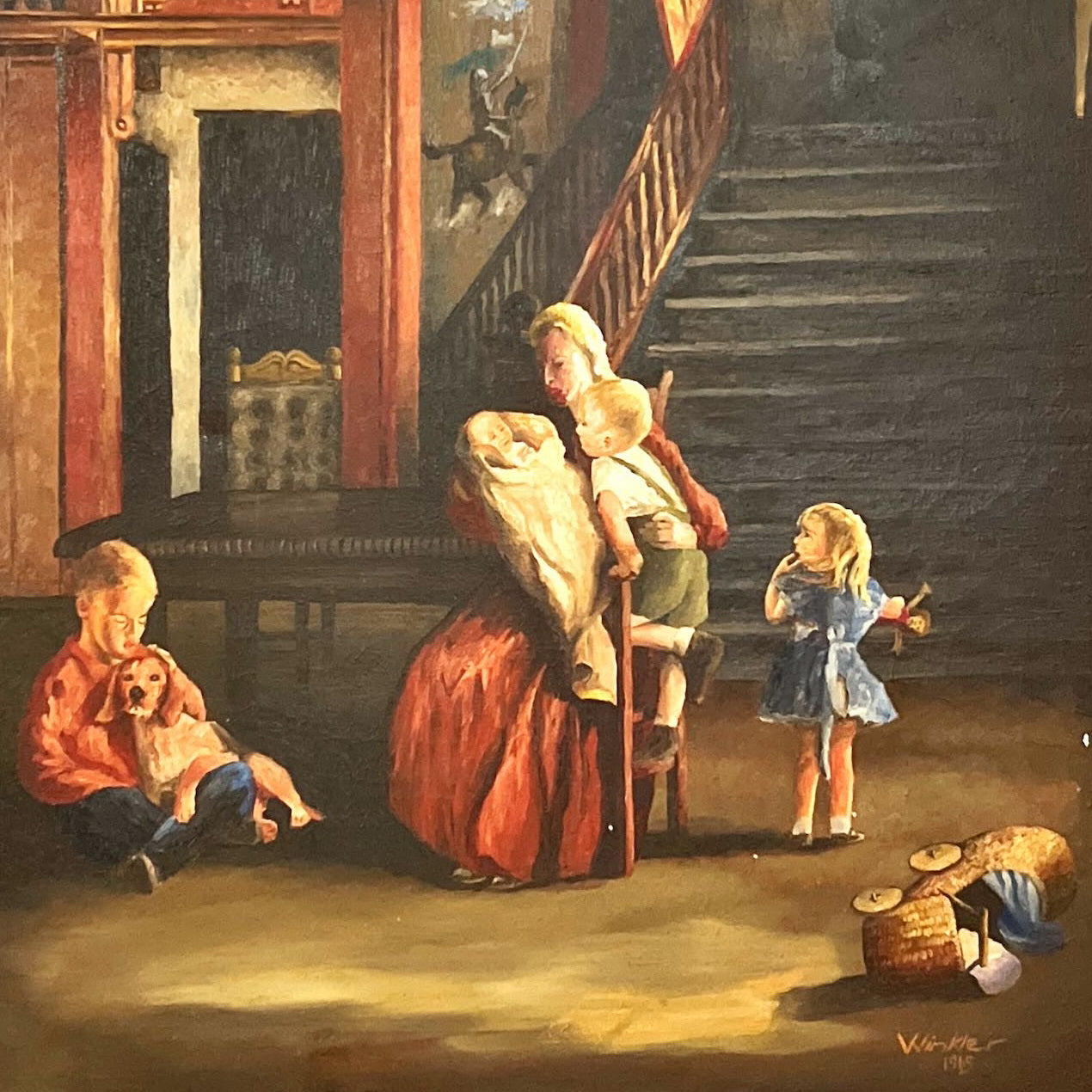 Oil painting, Genre scene Walker, Cover view