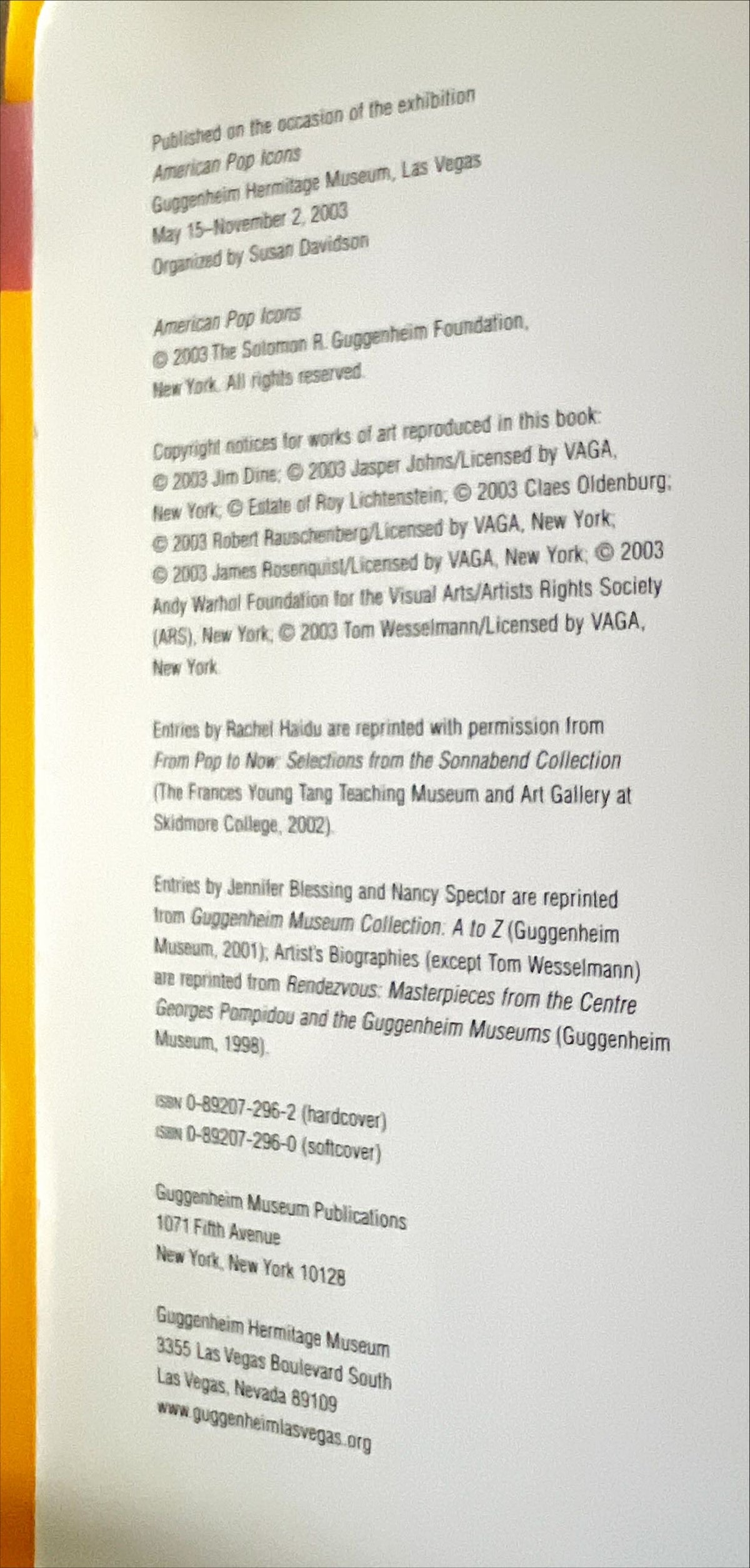 Book, Arts, Guggenheim Museum, American Pop Icons, Inside view