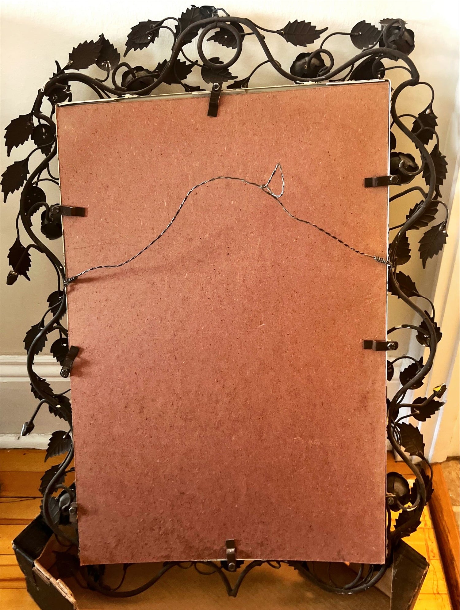 Home, Mirror, Floral Wrought Iron Accent Mirror, Front view