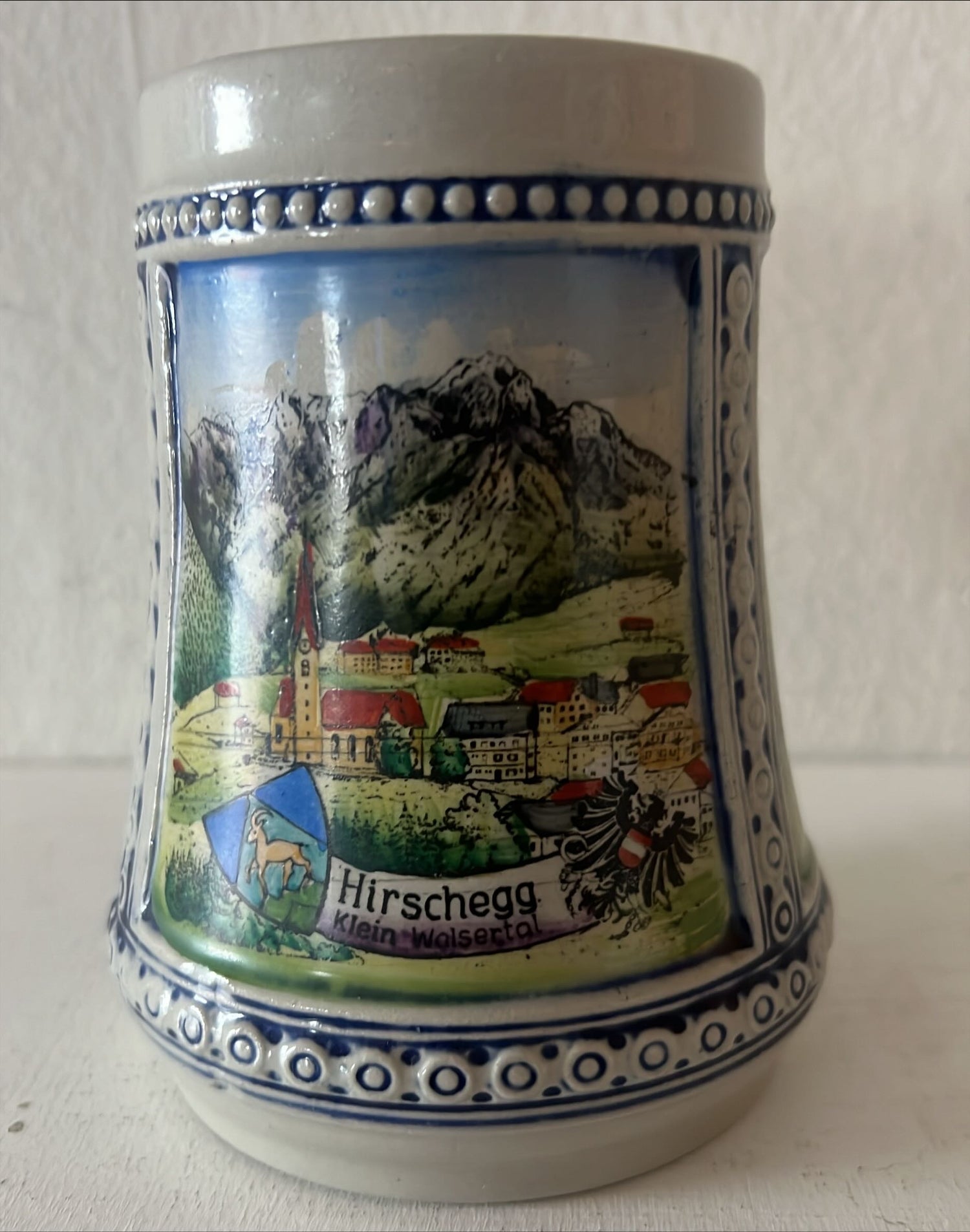Home, Kitchenware, Ceramic, Stine with Landscapes “Mittleberg” “Hirschegg” “Riezlern”, Front view