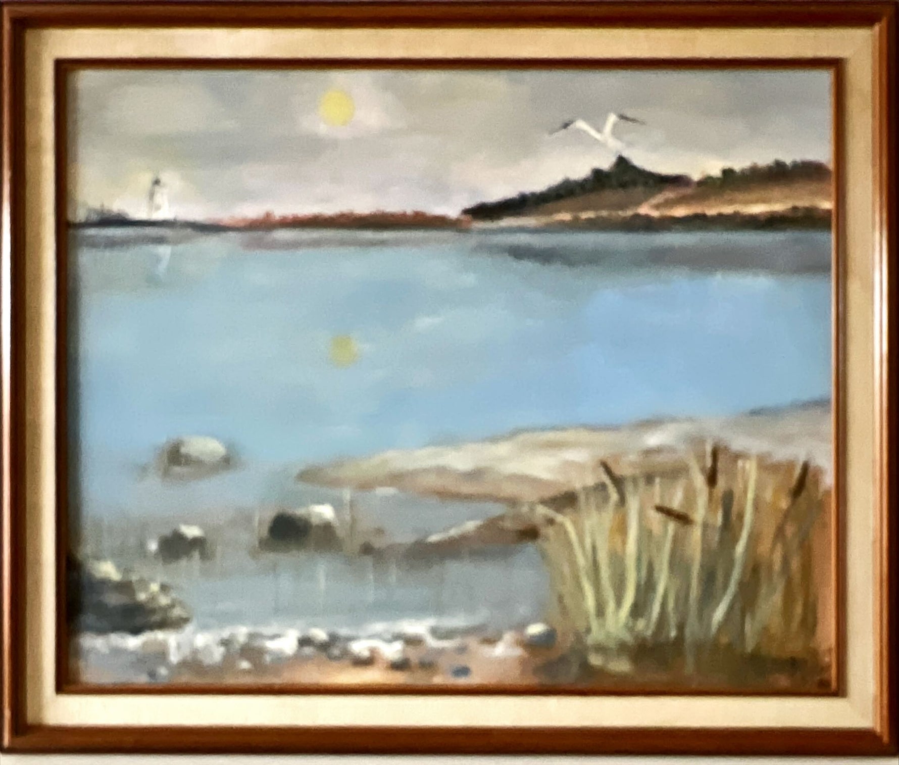 Mixed Media painting, Nautical, Lighthouses Lise Elsiger, Front view
