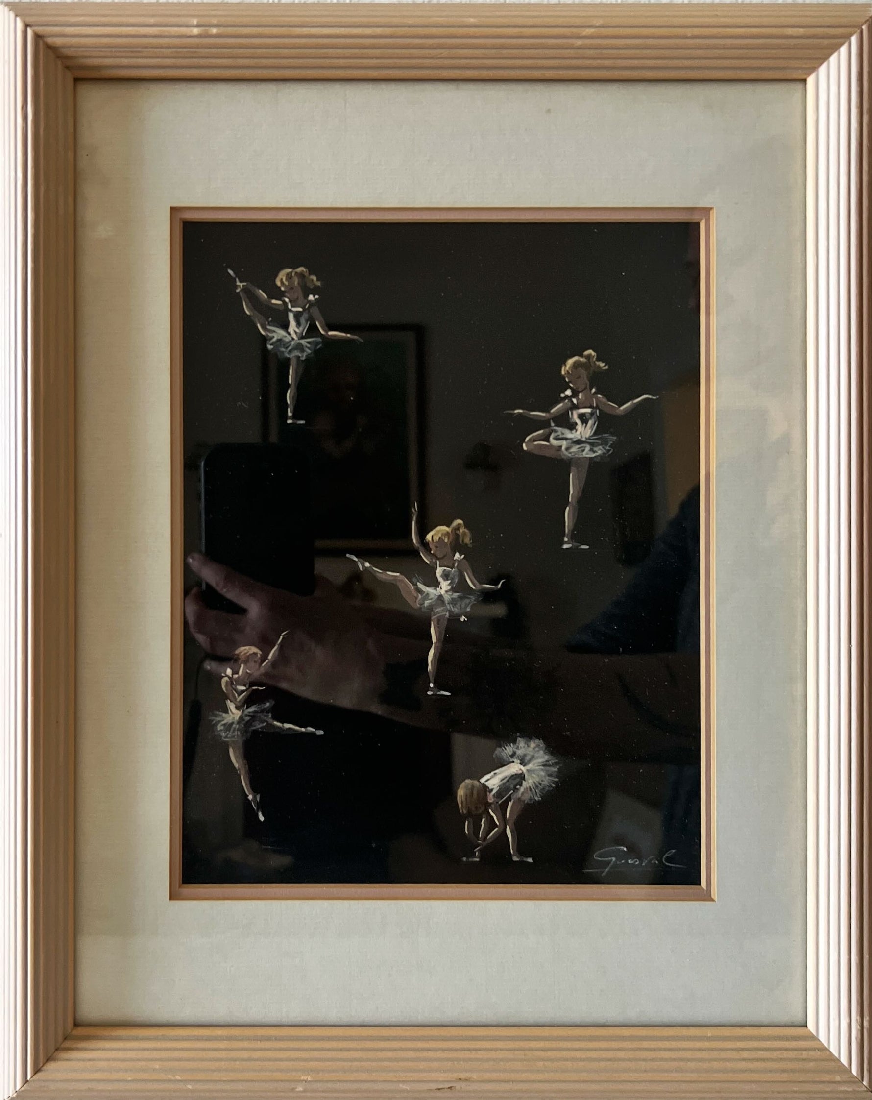 Mixed Media painting, Figures, Ballerina Unknown Artist, Front view