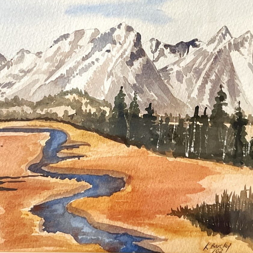 Watercolour painting, Landscape K. Barclay, Cover view