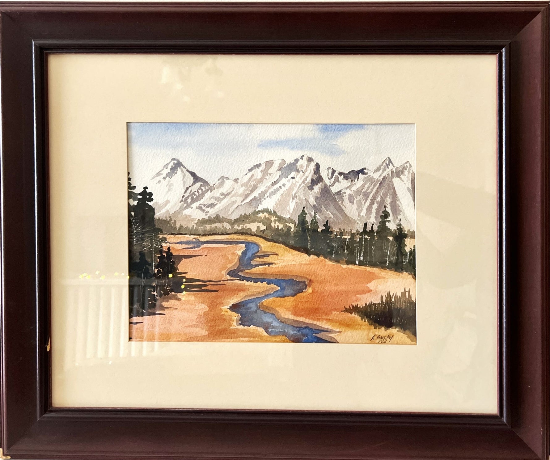 Watercolour painting, Landscape K. Barclay, Front view