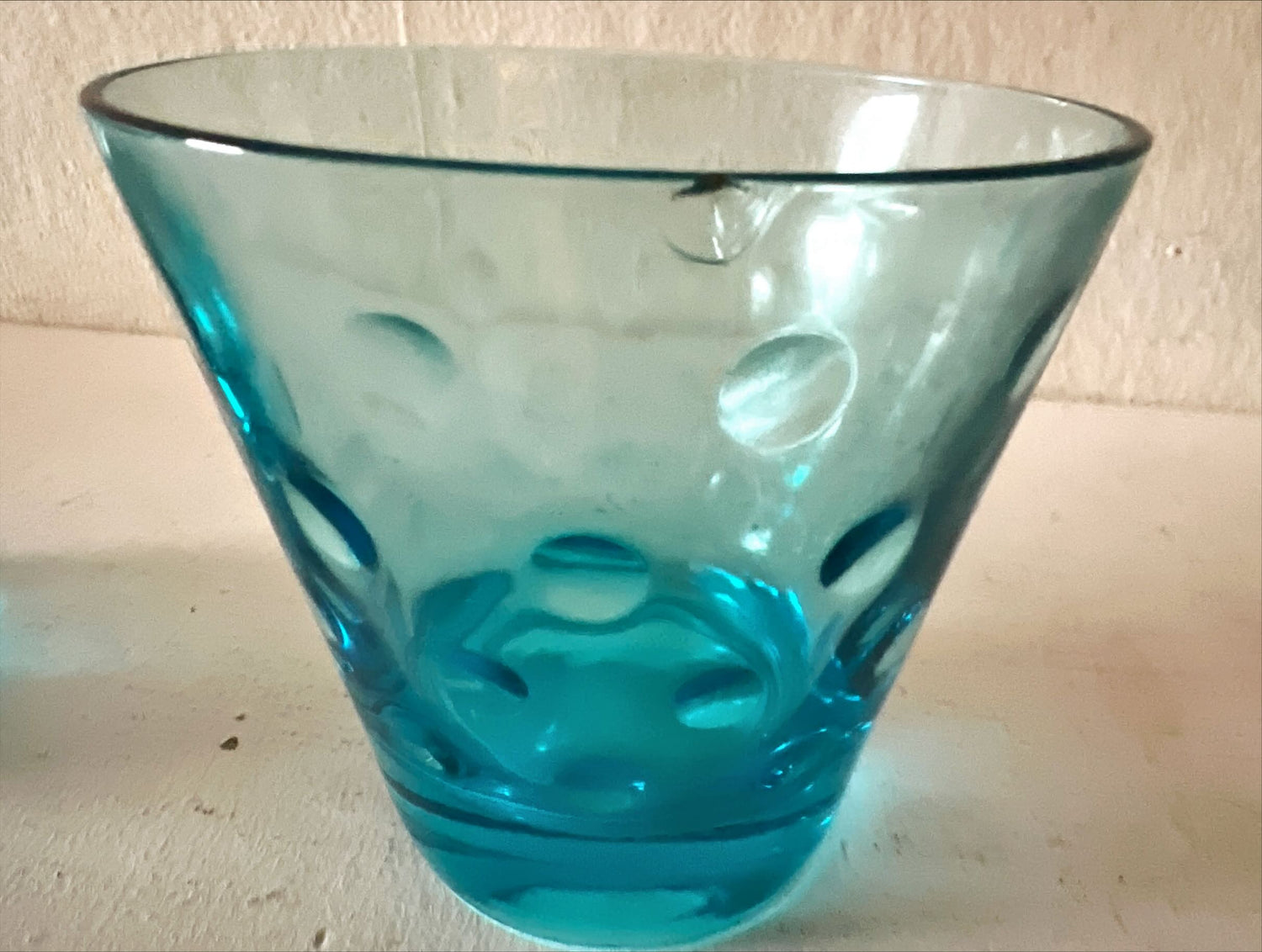 Home, Glassware, Kitchenware, Two Electric Blue Coin Spot Tumblers, Front view