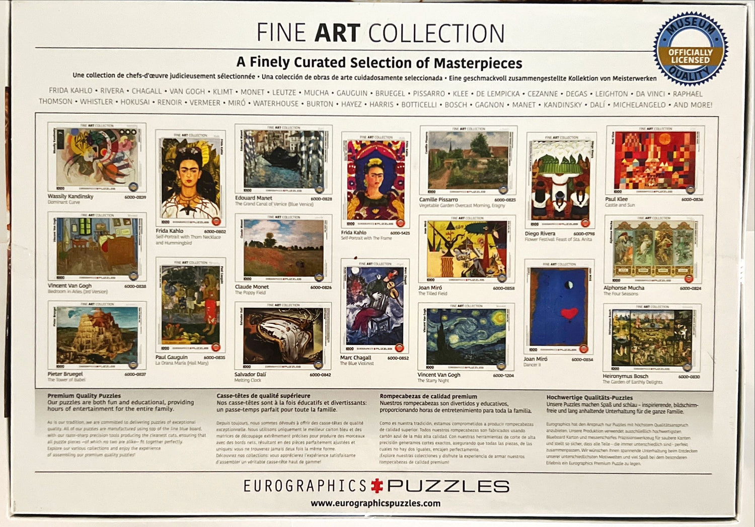 Game, Puzzle, Board game, Eurographics Fine Art Collection 1000 Piece Puzzle Featuring “The Lady of Shalott” by John William Waterhouse, Eurographics, Front view