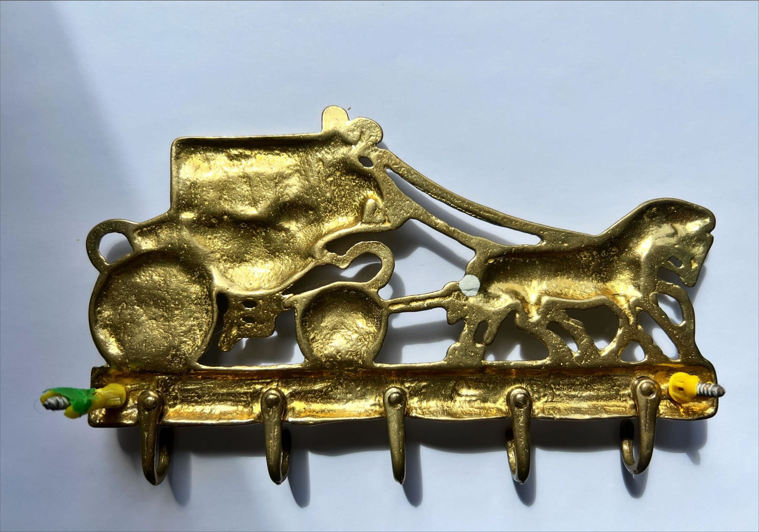 Decor, Wall Decor, Brass Key Hooks- Wall Mounted, Front view
