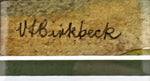 Watercolour painting, Landscape, Cottages V. F. Birkbeck, Signature view