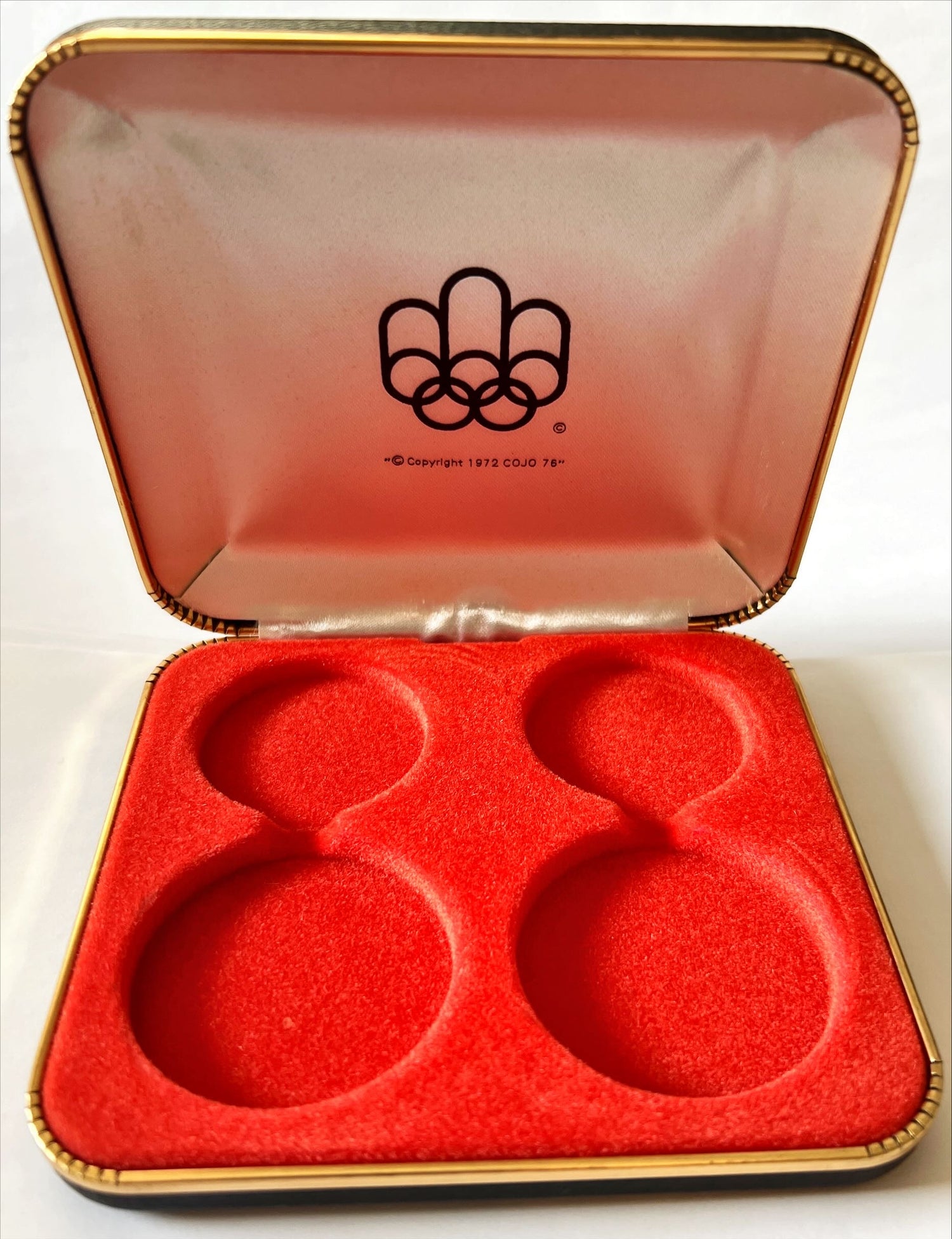 Home, Box, Storage, Olympics 1972 COJO 76” Coin case, 1976 Olympics, Front view