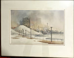 Watercolour painting, Cityscape Jane Hunter, Front view