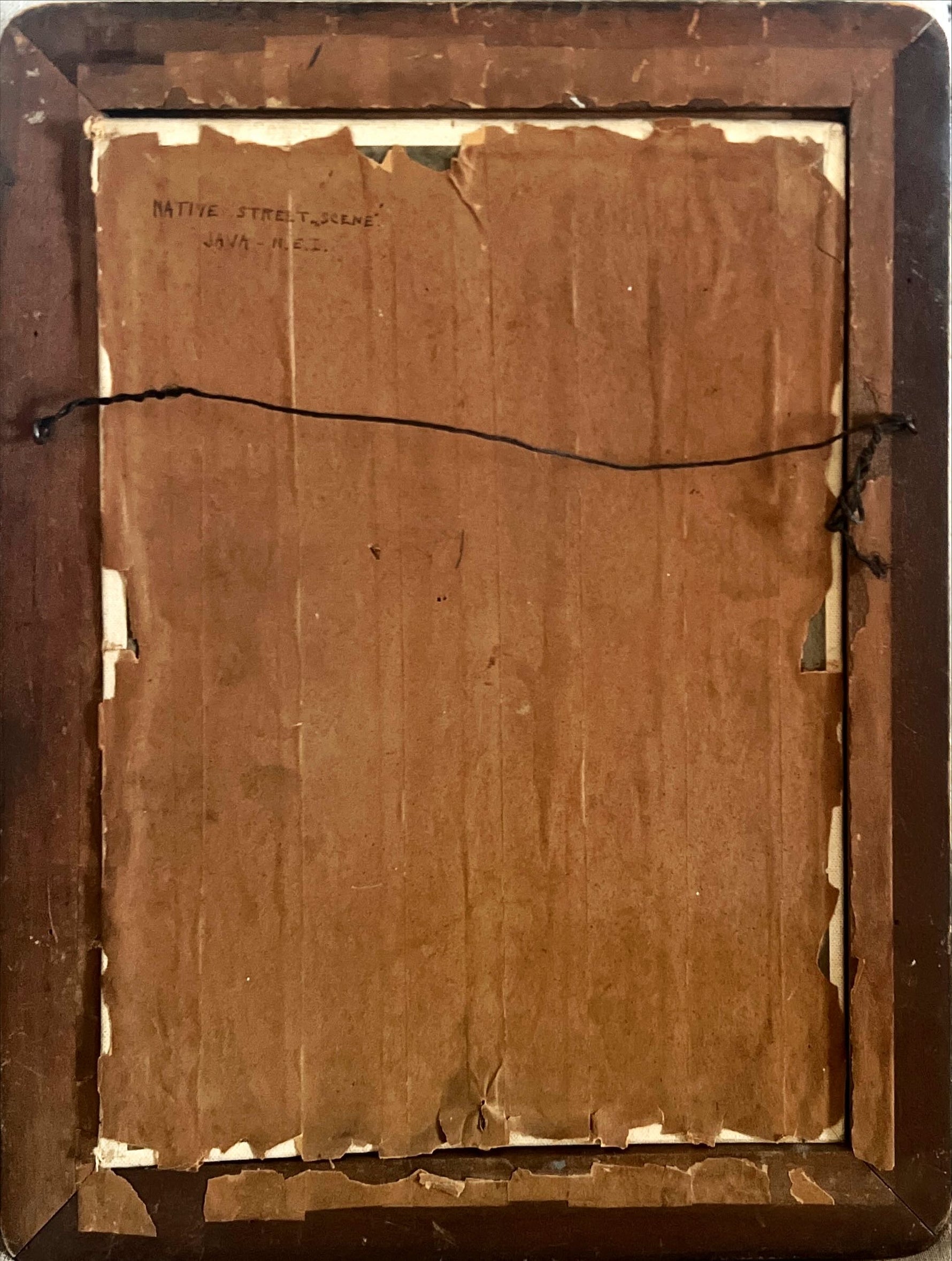 Mixed Media painting, Genre scene Unknown Artist, Back view