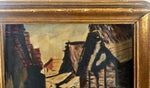 Mixed Media painting, Genre scene Unknown Artist, Damage view