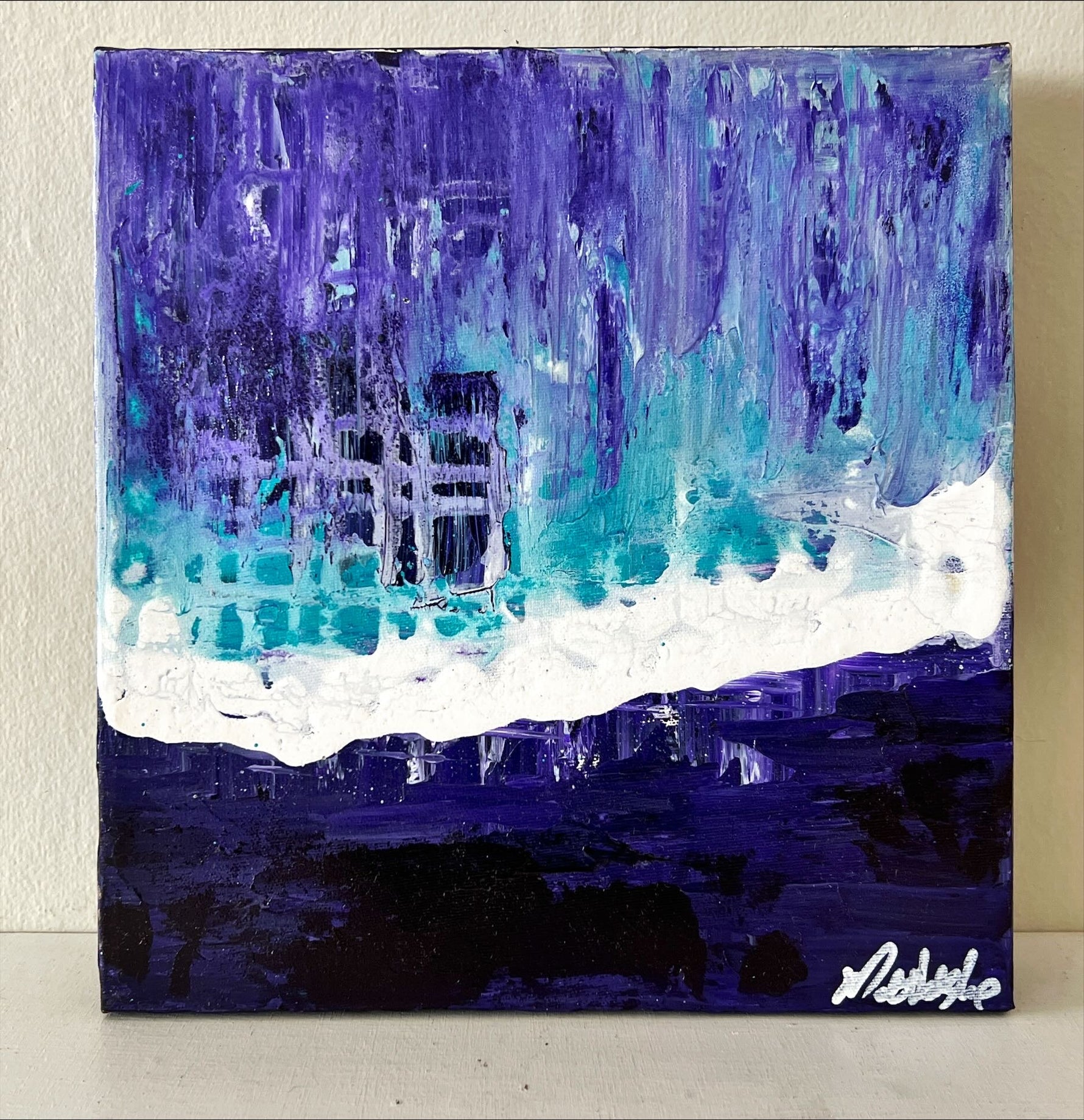 Mixed Media painting, Abstract Matt LeBlanc, Front view