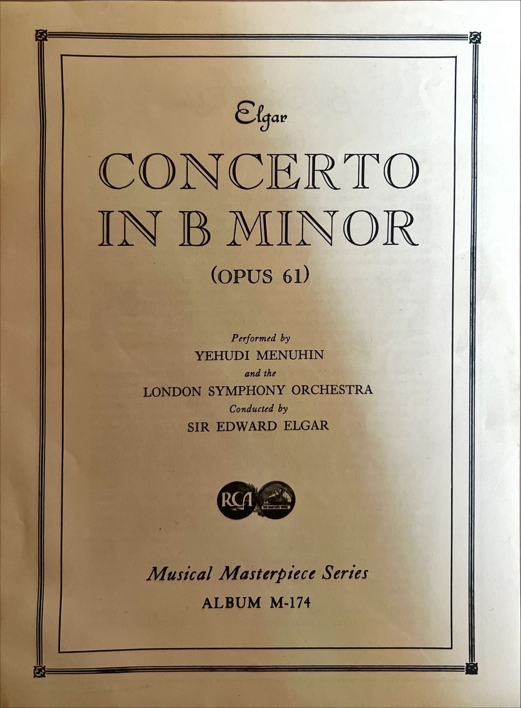 Vinyl record, Classical Elgar, Info view