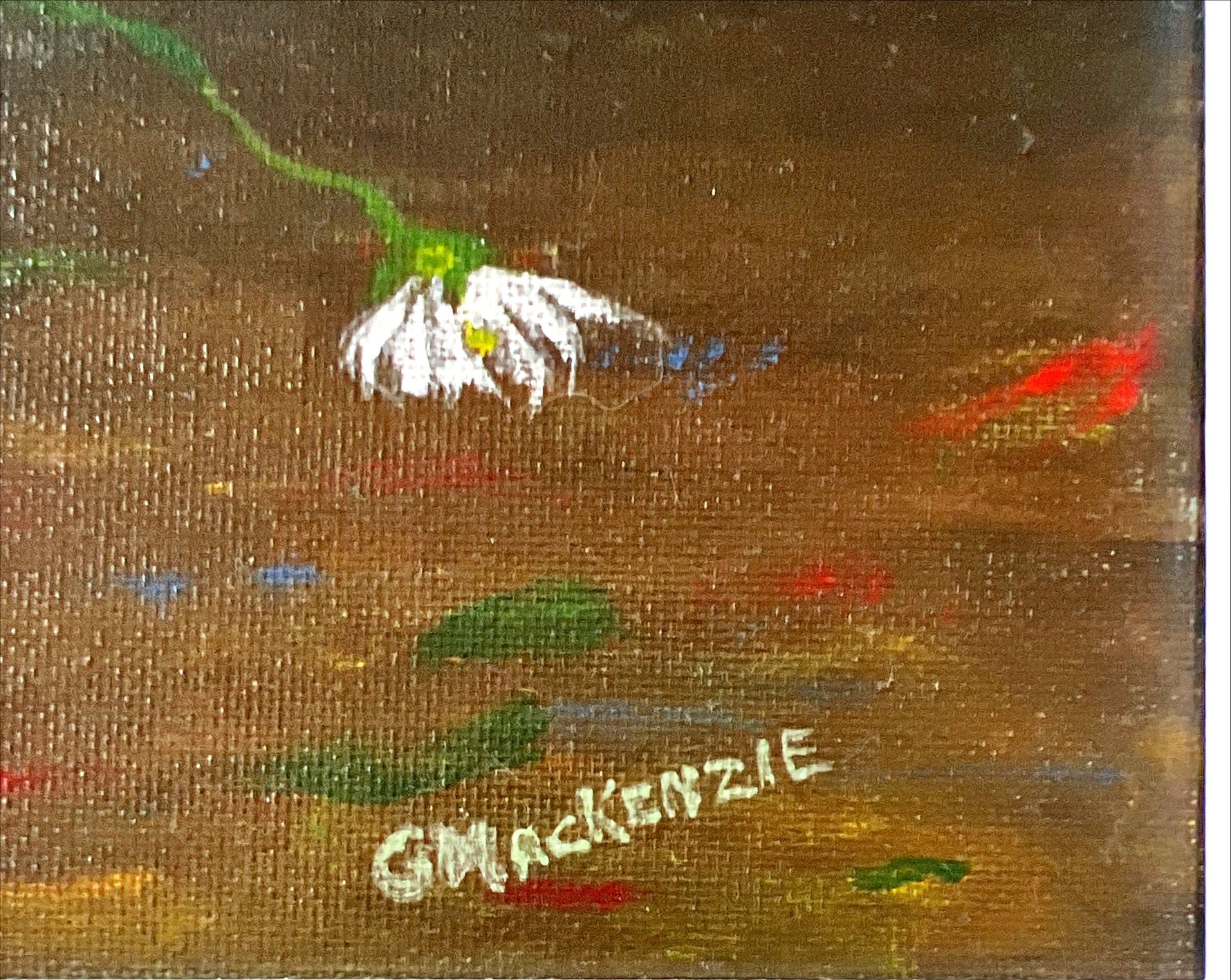 Acrylic painting, Still Life Glen MacKenzie, Signature view