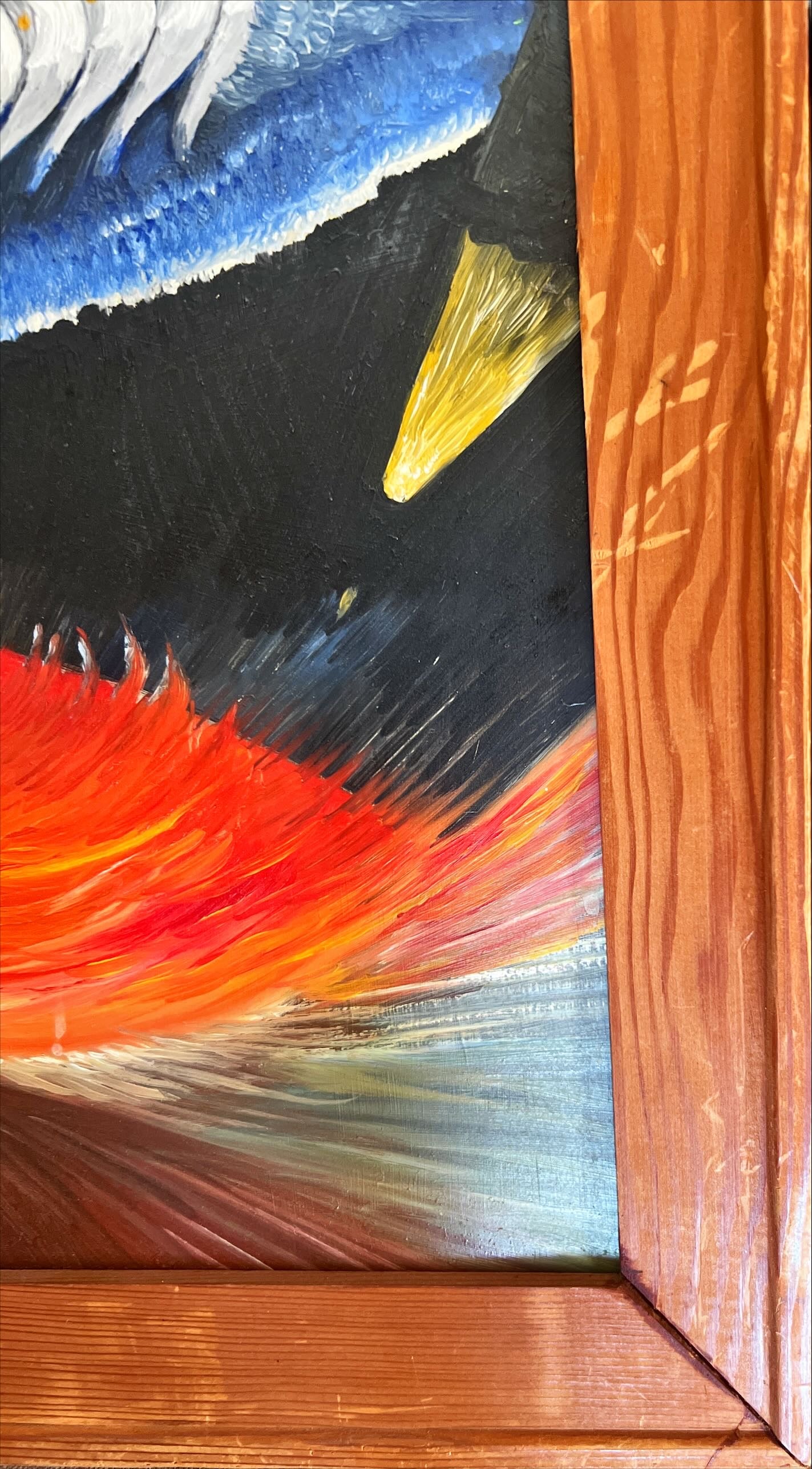 Mixed Media painting, Abstract Unknown Artist, Damage view