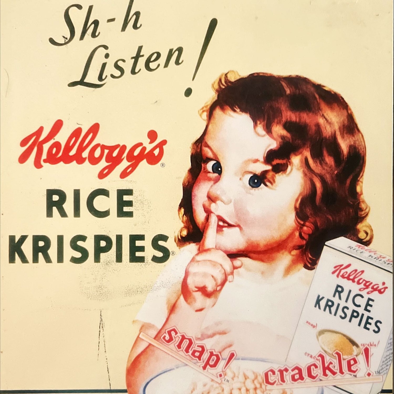 Neat Kellogg's Rice Krispies Reproduction Ad Tin by Kelloggs