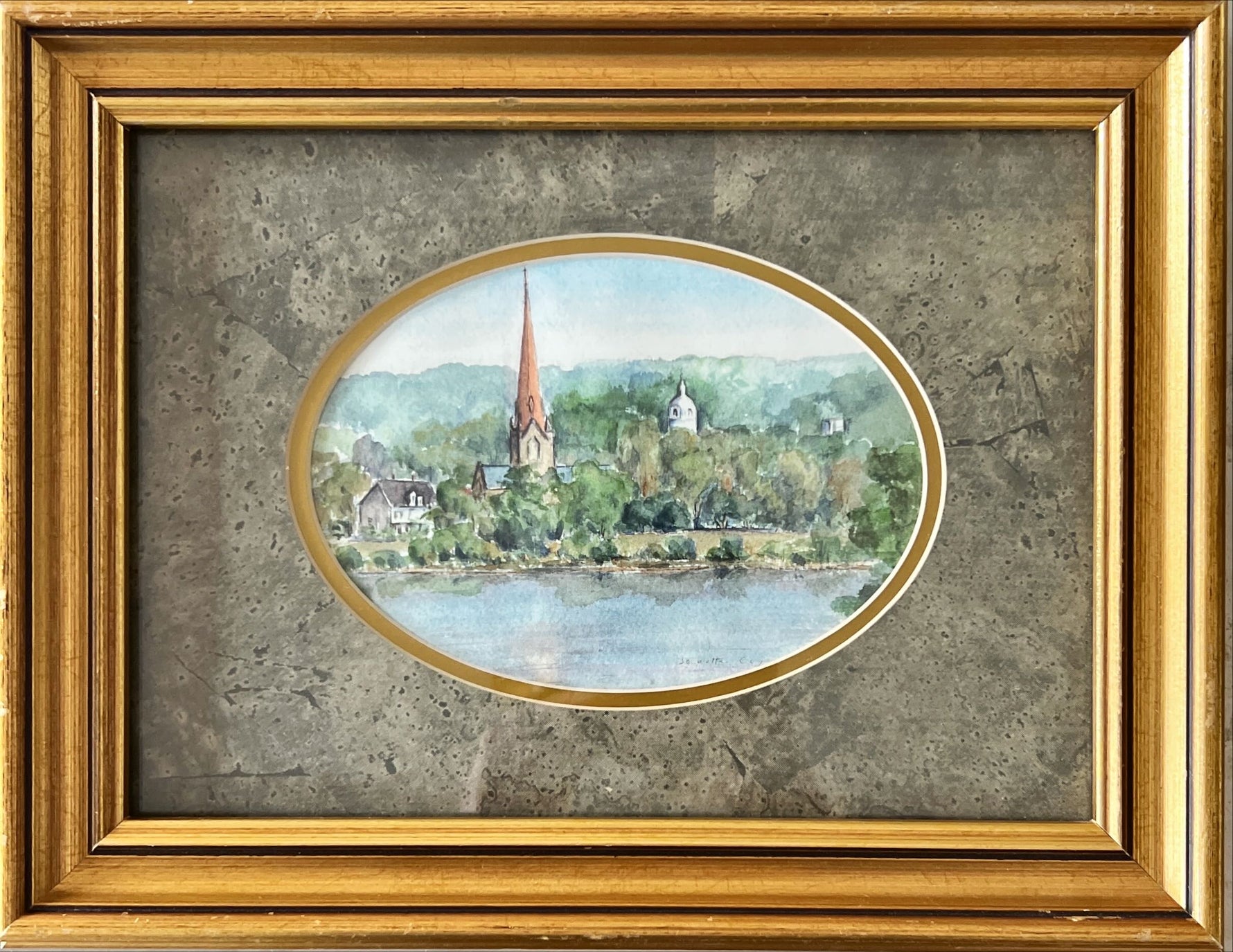 Watercolour painting, Landscape Unknown Artist, Front view